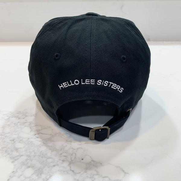 black hello lee sisters base ball cap